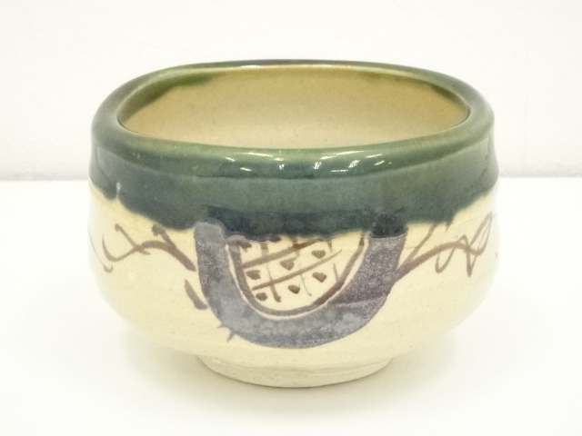 JAPANESE TEA CEREMONY / ORIBE TEA BOWL CHAWAN / ARTISAN WORK